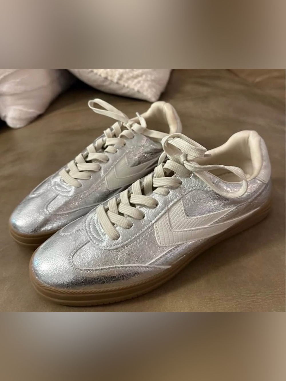Call It Spring Metallic Silver Low-Top Sneakers